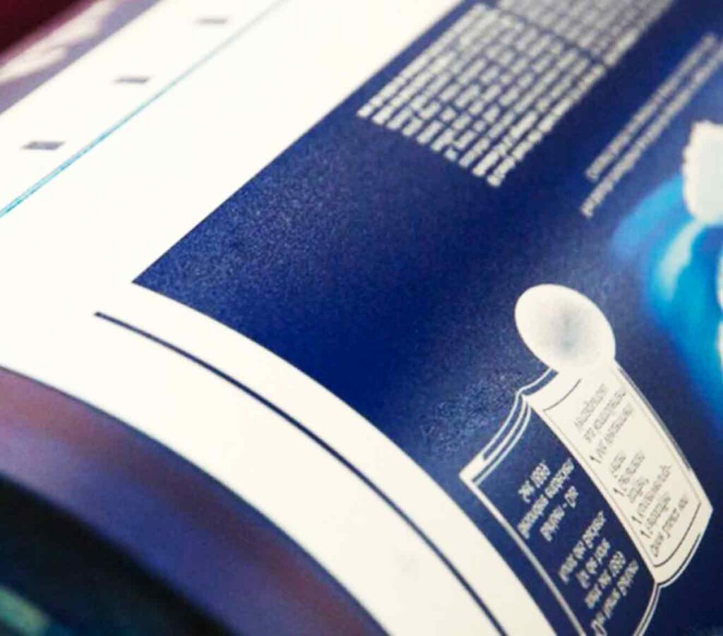 Flexographic machinery for printing in food packaging